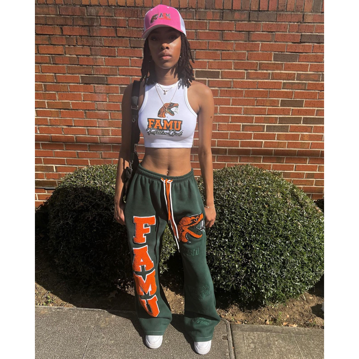 Model Nia Wearing FAMU Sweatpants - FAMU Apparel and Clothing - 1921 movement