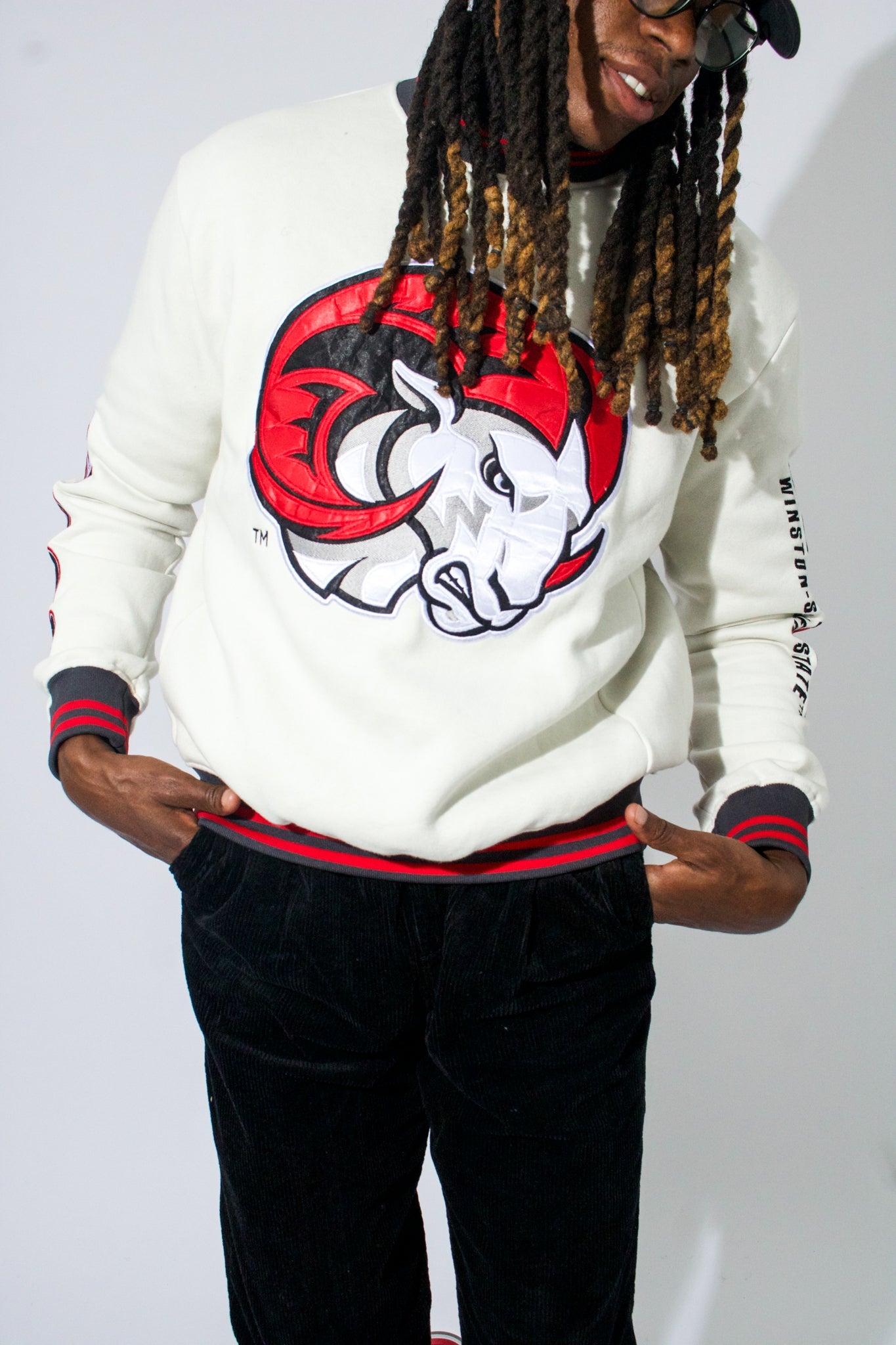 Model Wearing WSSU Sweatshirt - WSSU Apparel and Clothing - 1921 movement