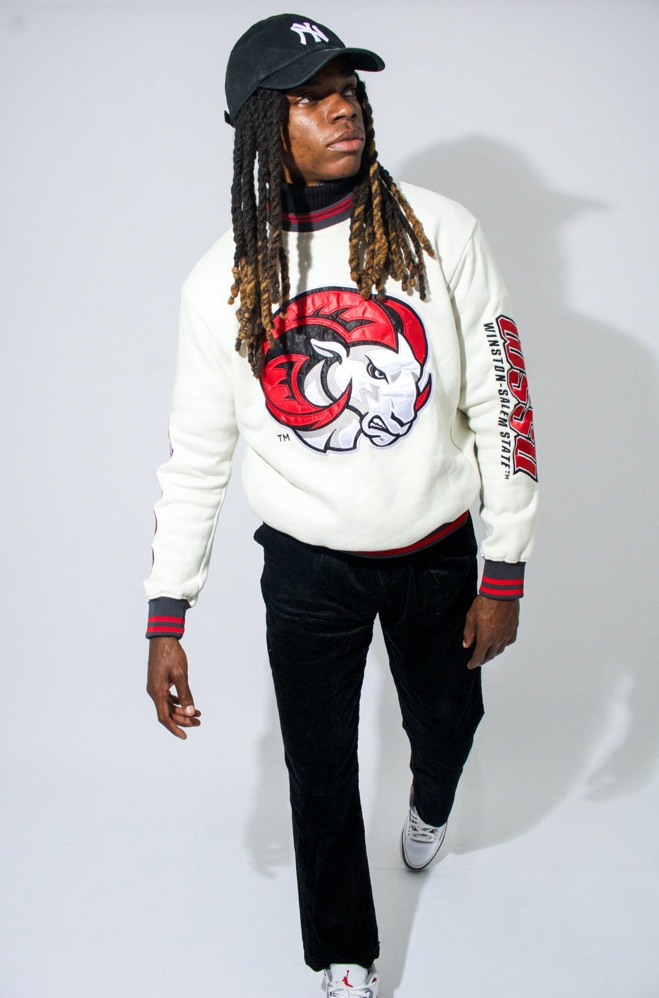 Model Wearing WSSU Sweatshirt - WSSU Apparel and Clothing - 1921 movement