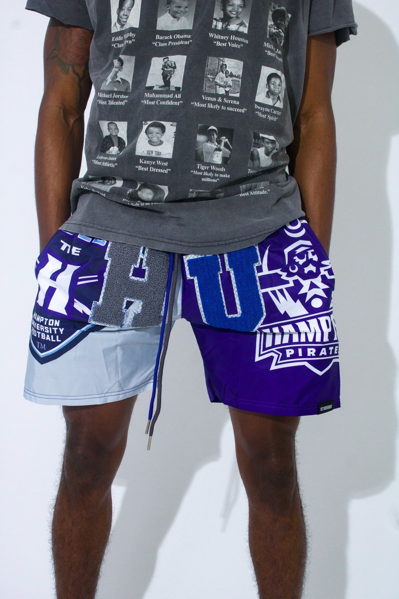 Model wearing Hampton University Shorts