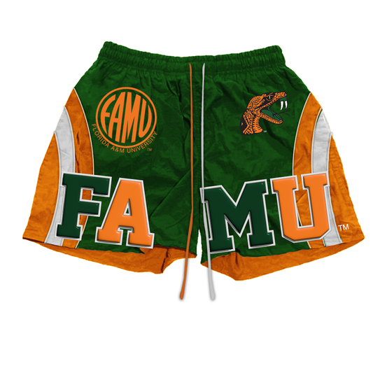 FAMU Green Satin Shorts