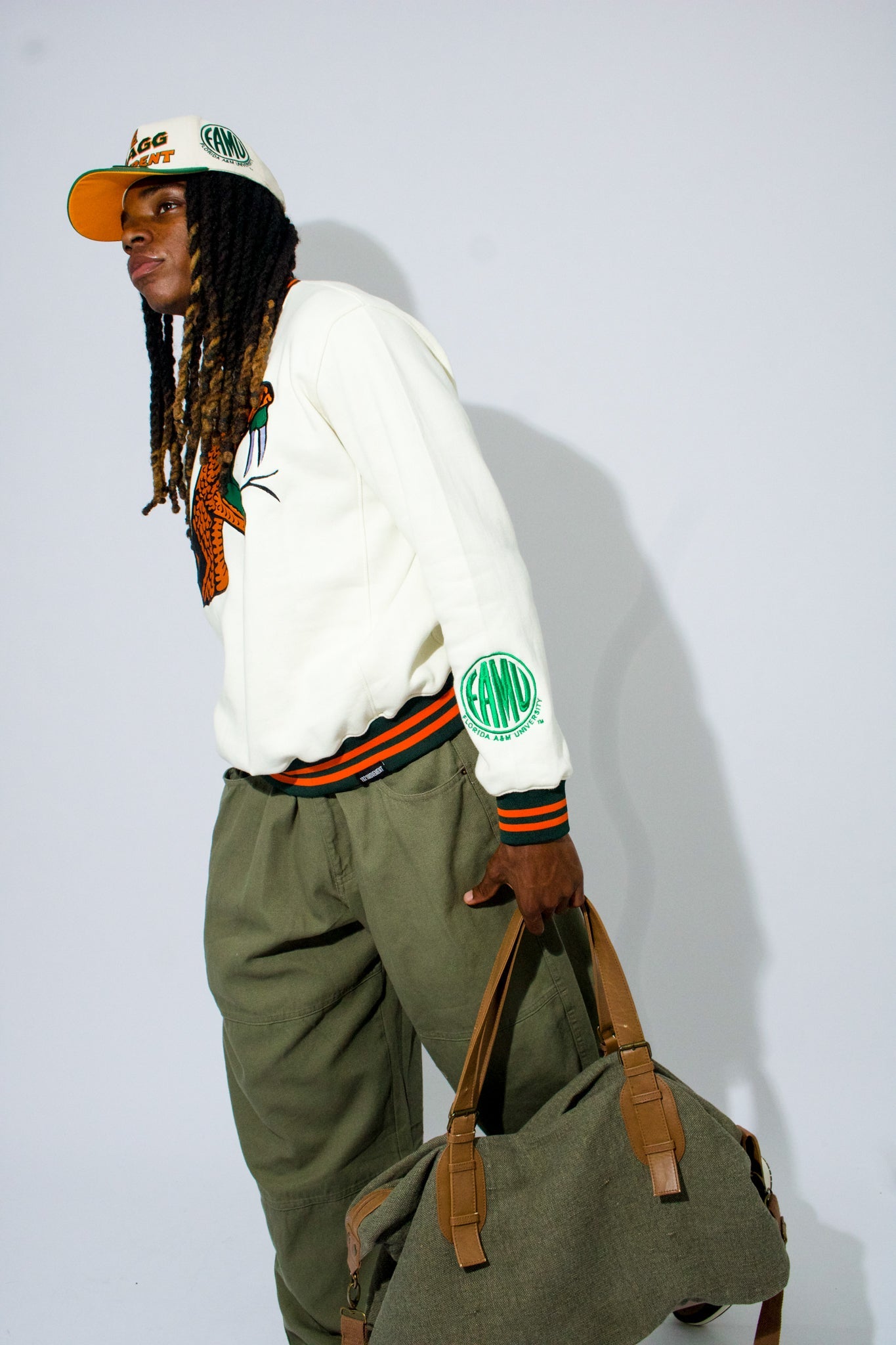 Model Wearing FAMU Sweatshirt  - FAMU Apparel and Clothing - 1921 movement