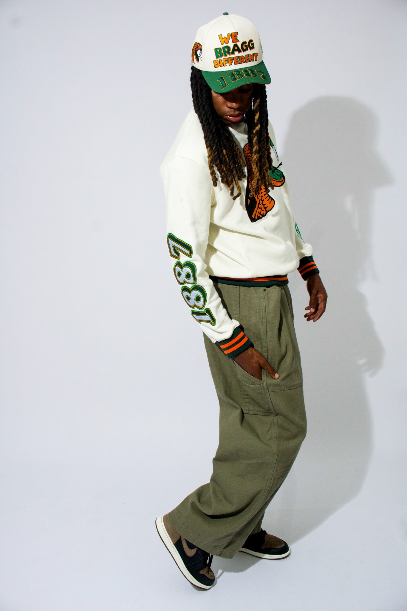 Model Wearing FAMU Sweatshirt  - FAMU Apparel and Clothing - 1921 movement