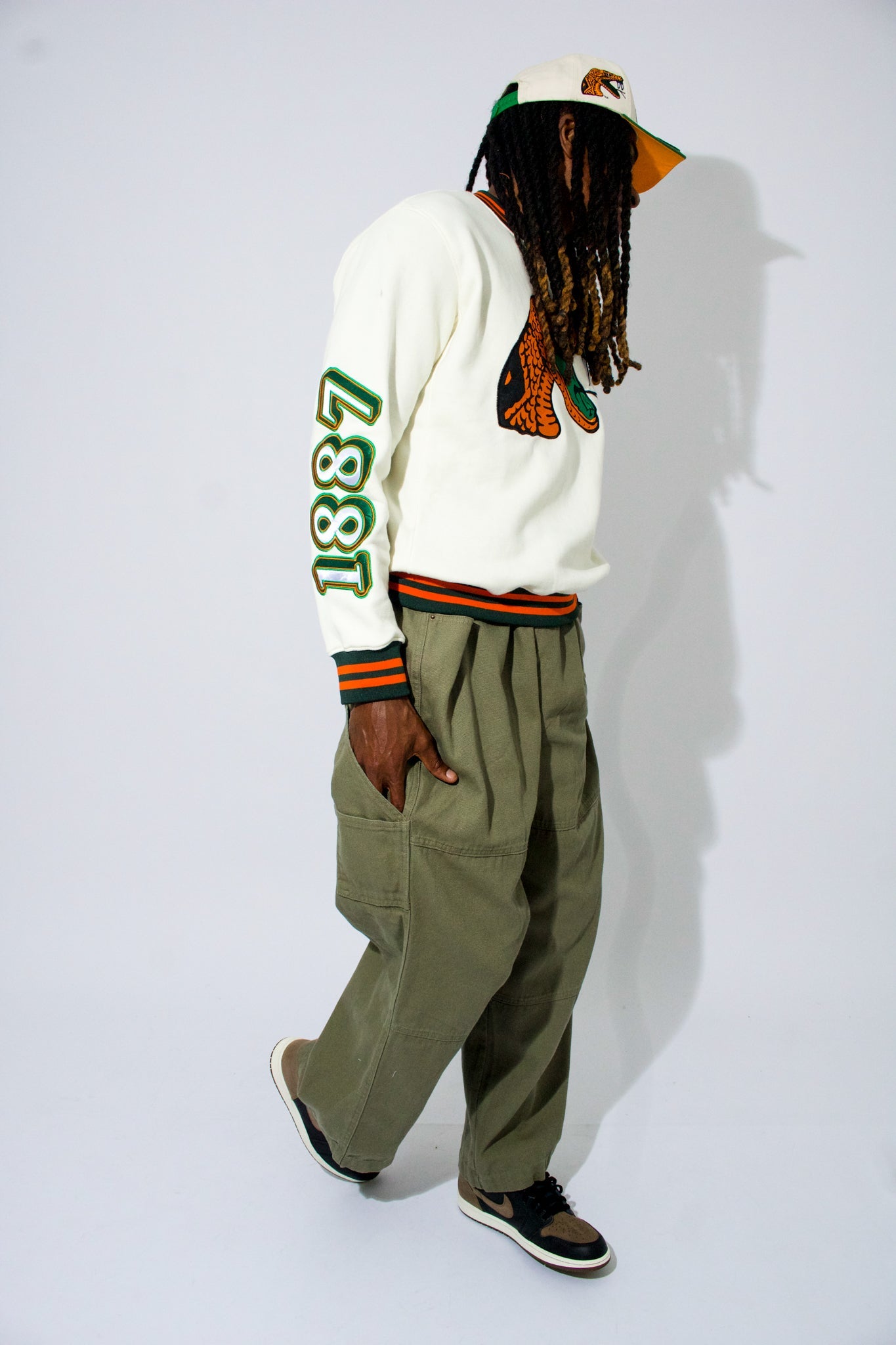 Model Wearing FAMU Sweatshirt  - FAMU Apparel and Clothing - 1921 movement