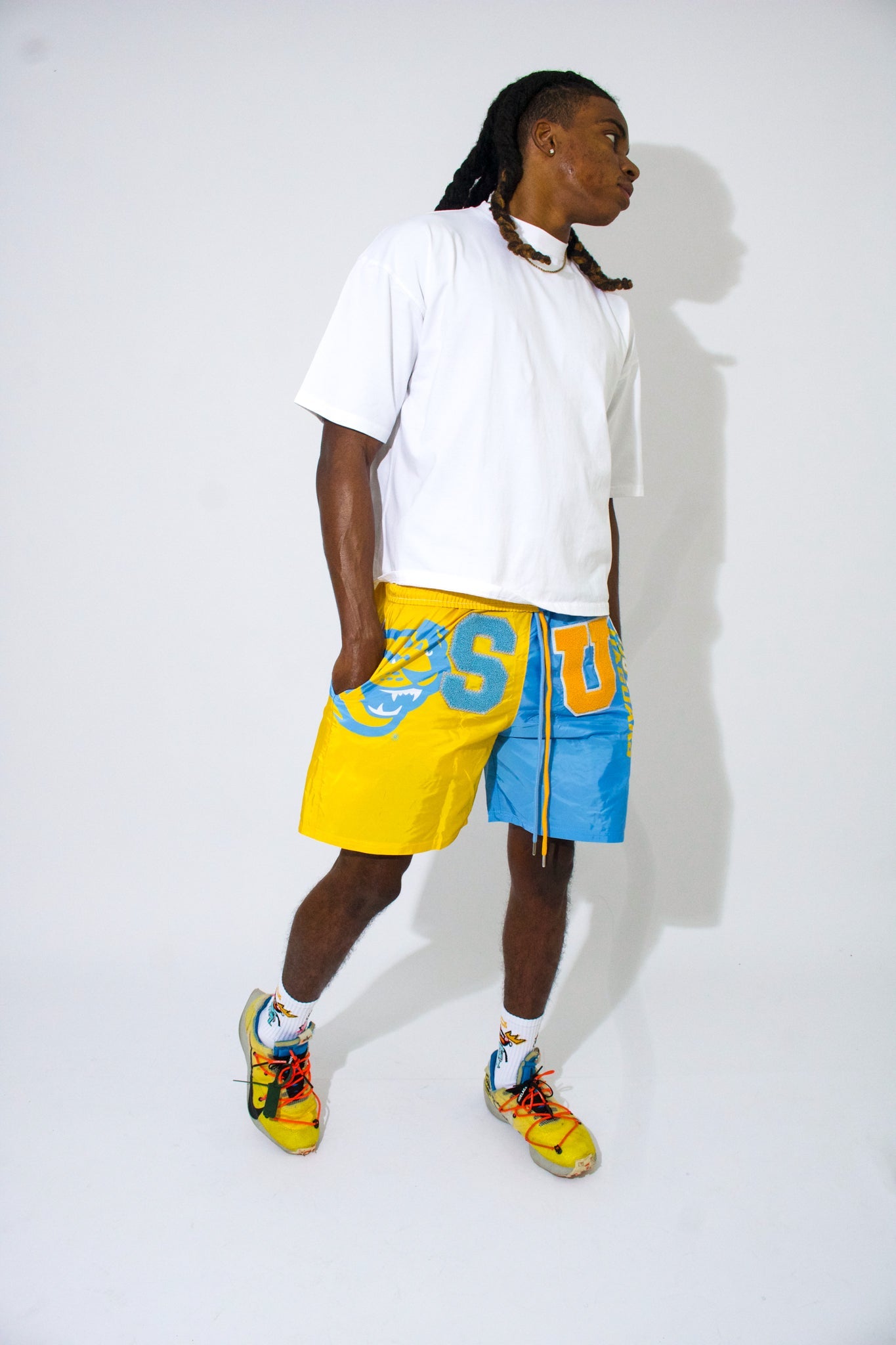 Model wearing Southern University Shorts - Southern University Apparel and Clothing  - 1921 movement